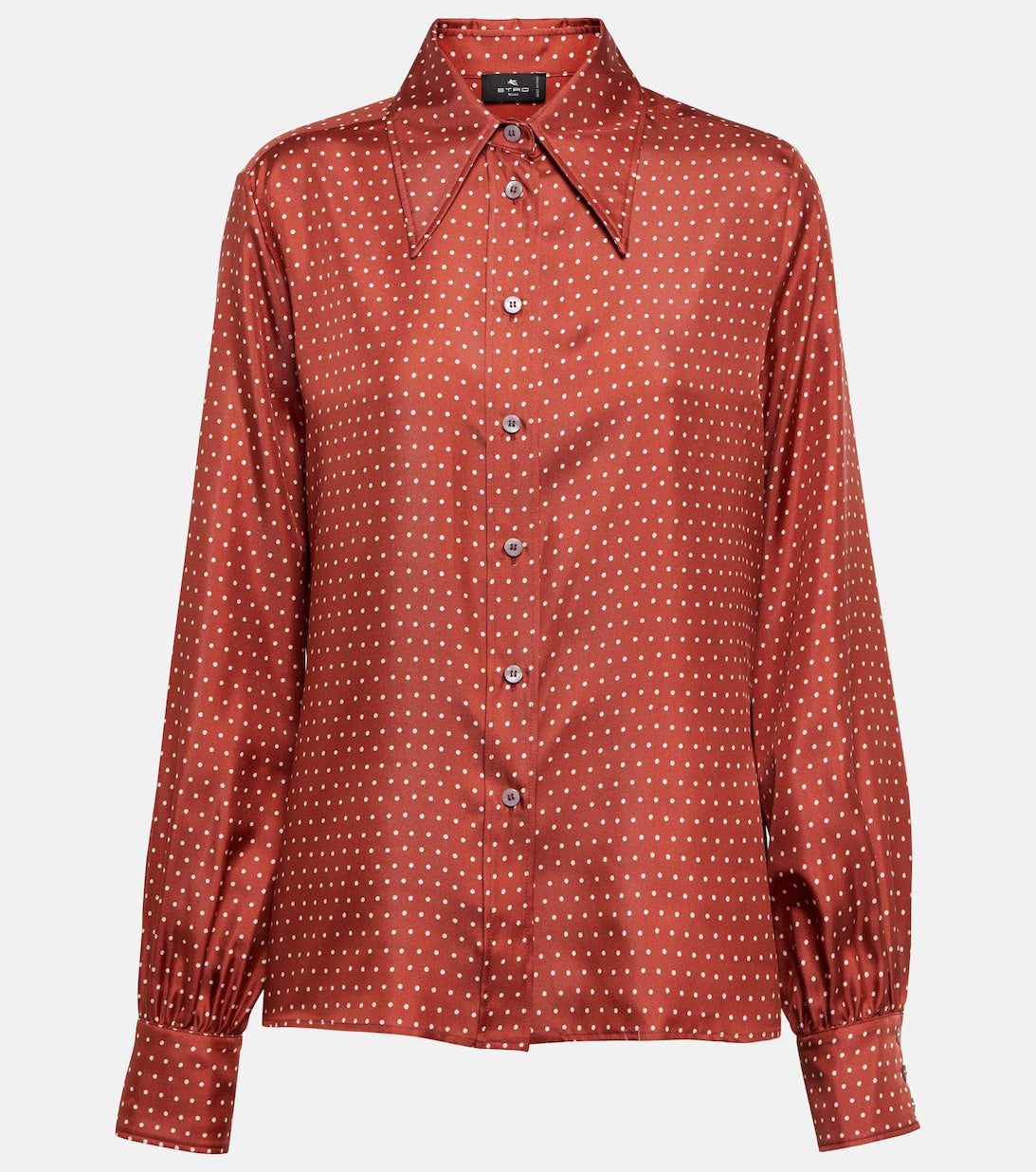 Silk polka dot shirt ETRO, red