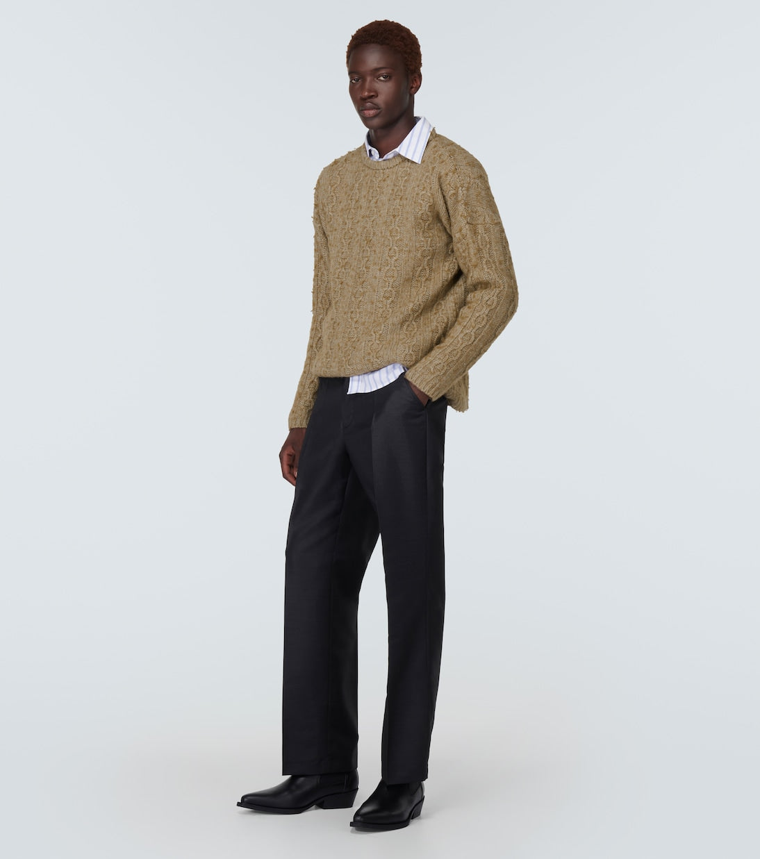 Our Legacy Aran Wool Blend Sweater, Beige