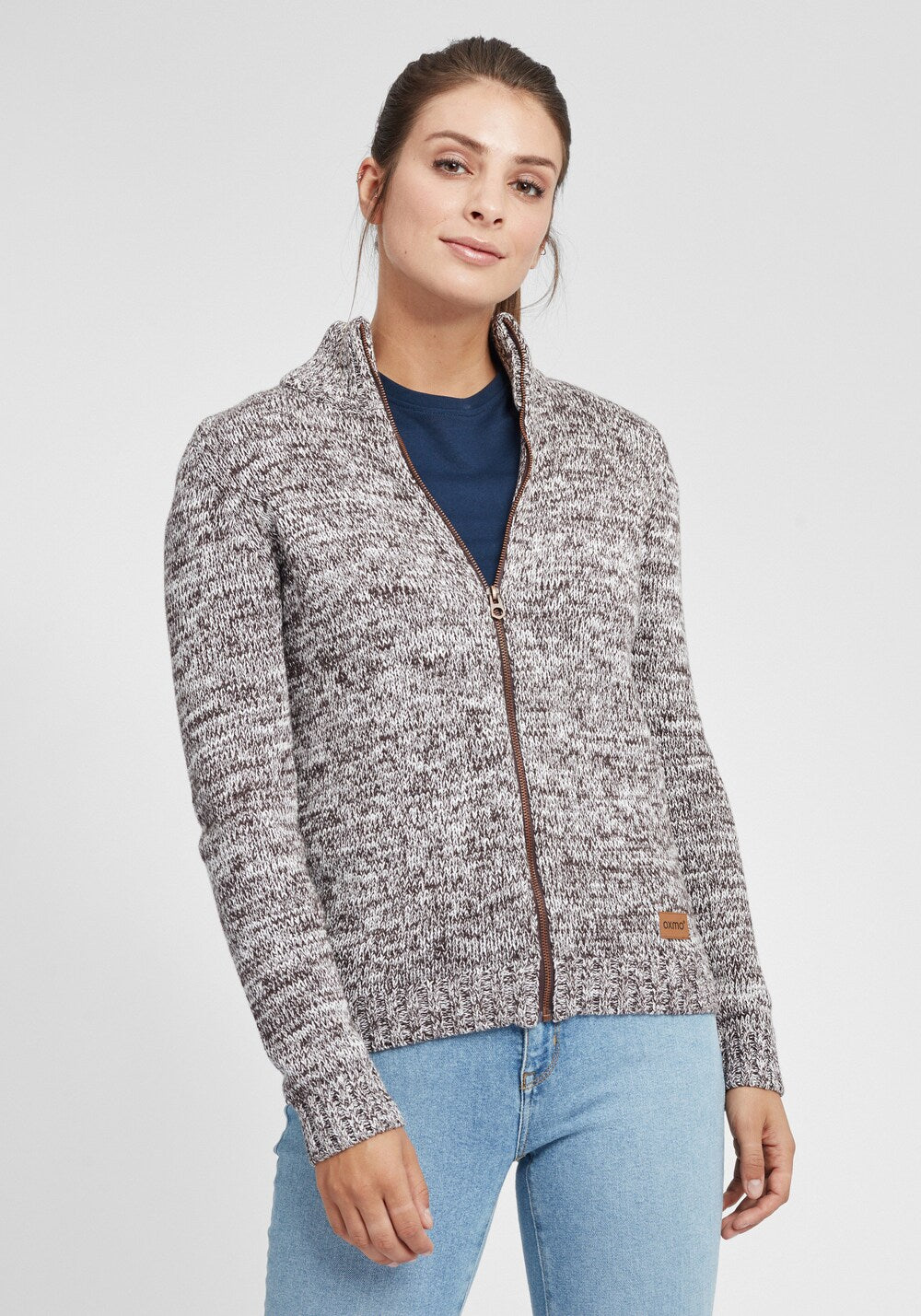 Knitted cardigan Oxmo Phenix, gray