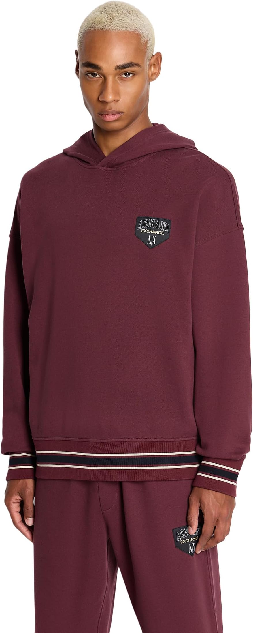 سويت شيرت Armani Exchange Collegiate Fleece باللون Vineyard Wine