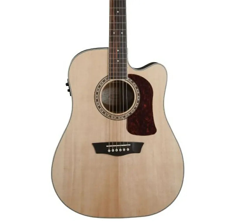 Washburn D20SCE Heritage 20 Series Dreadnought Cutaway Acoustic Electric Guitar. Natural