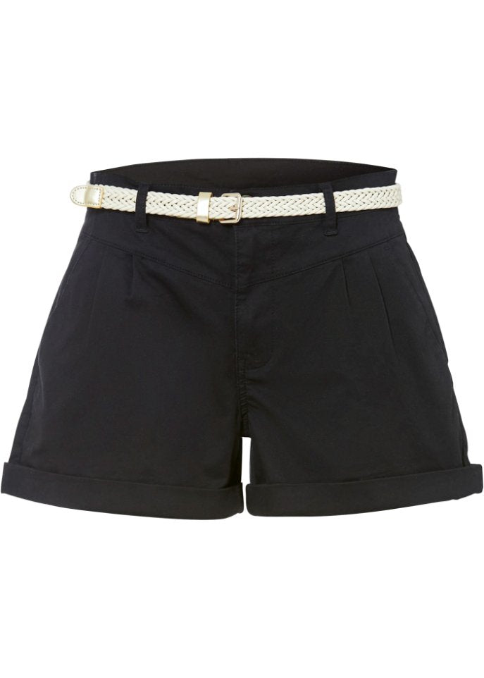 Shorts with Rainbow belt, black