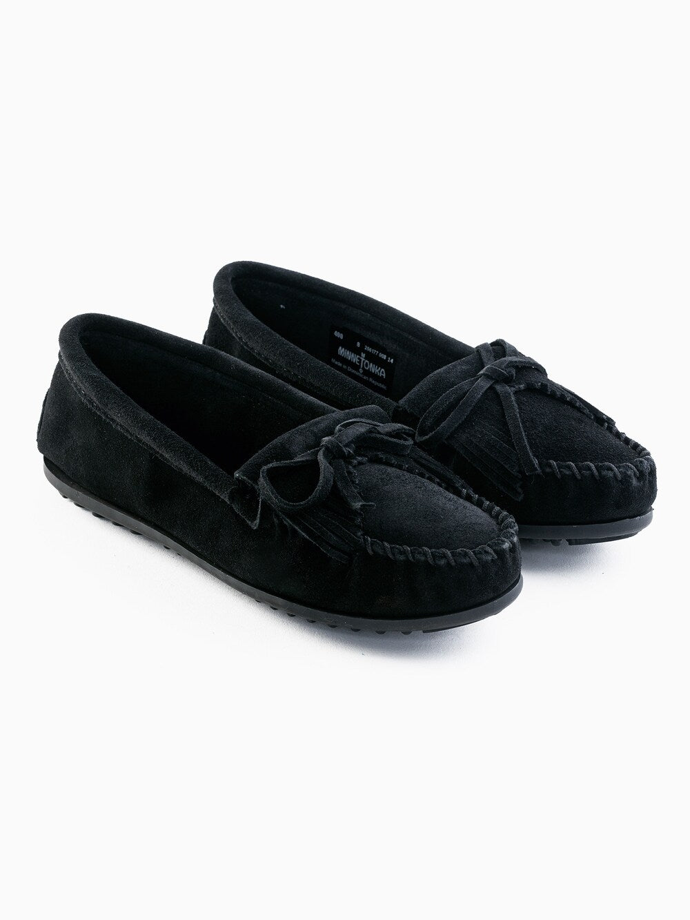 Minnetonka Kilty moccasins, black