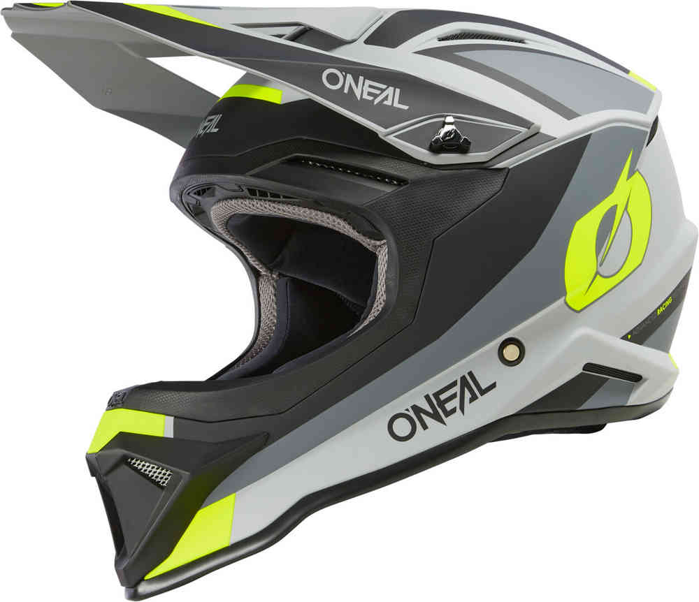 1SRS Stream Oneal Kids Motocross Helmet, Matte Black/Grey/Neon Yellow