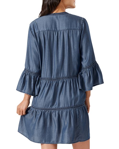 Tommy Bahama Embroidered Chambray Swim Dress in Blue