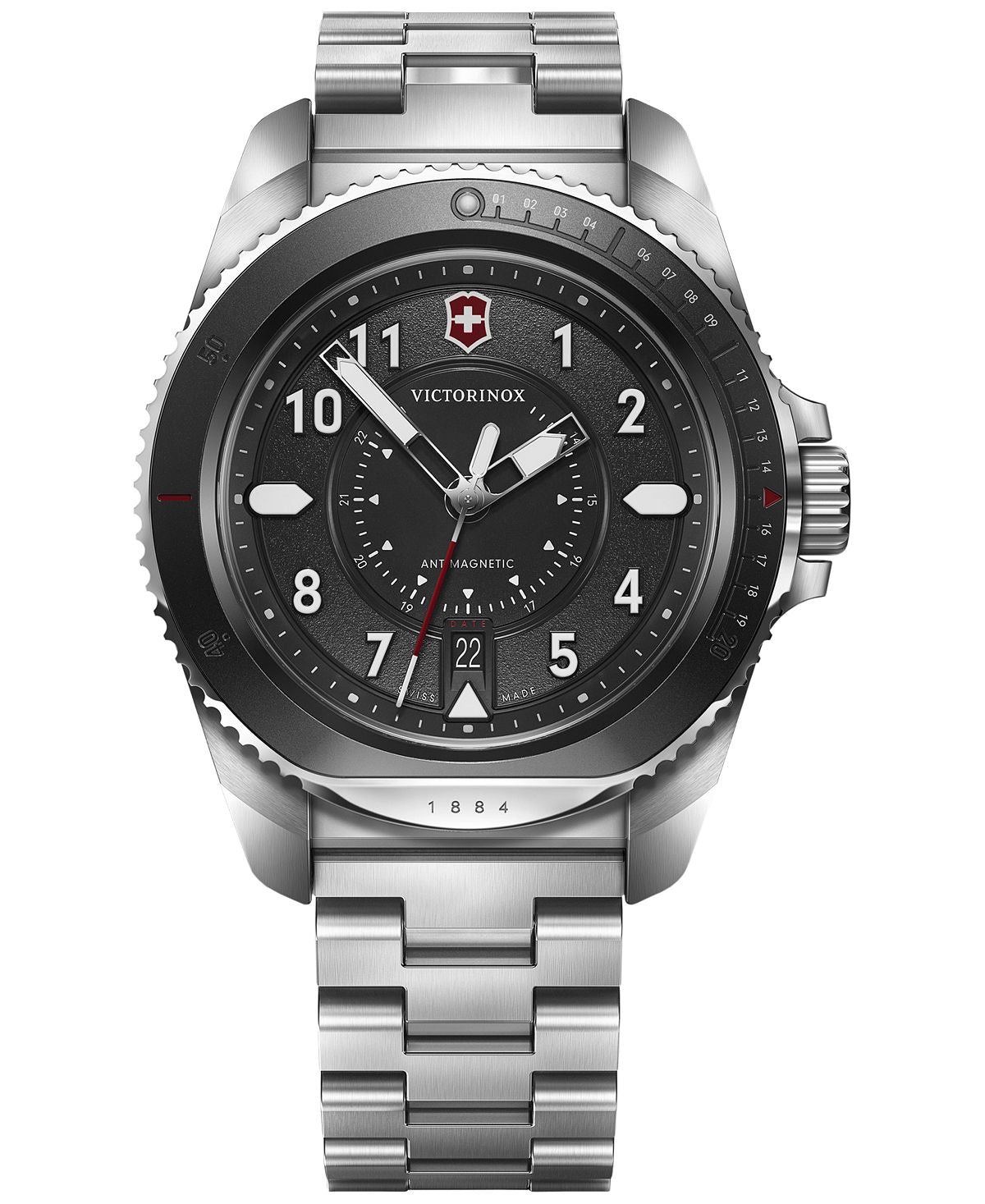 Swiss Journey 1884 men's watch with stainless steel bracelet, 43 mm Victorinox