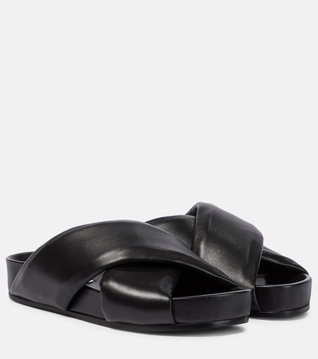 Jil Sander Quilted Leather Sandals, Black