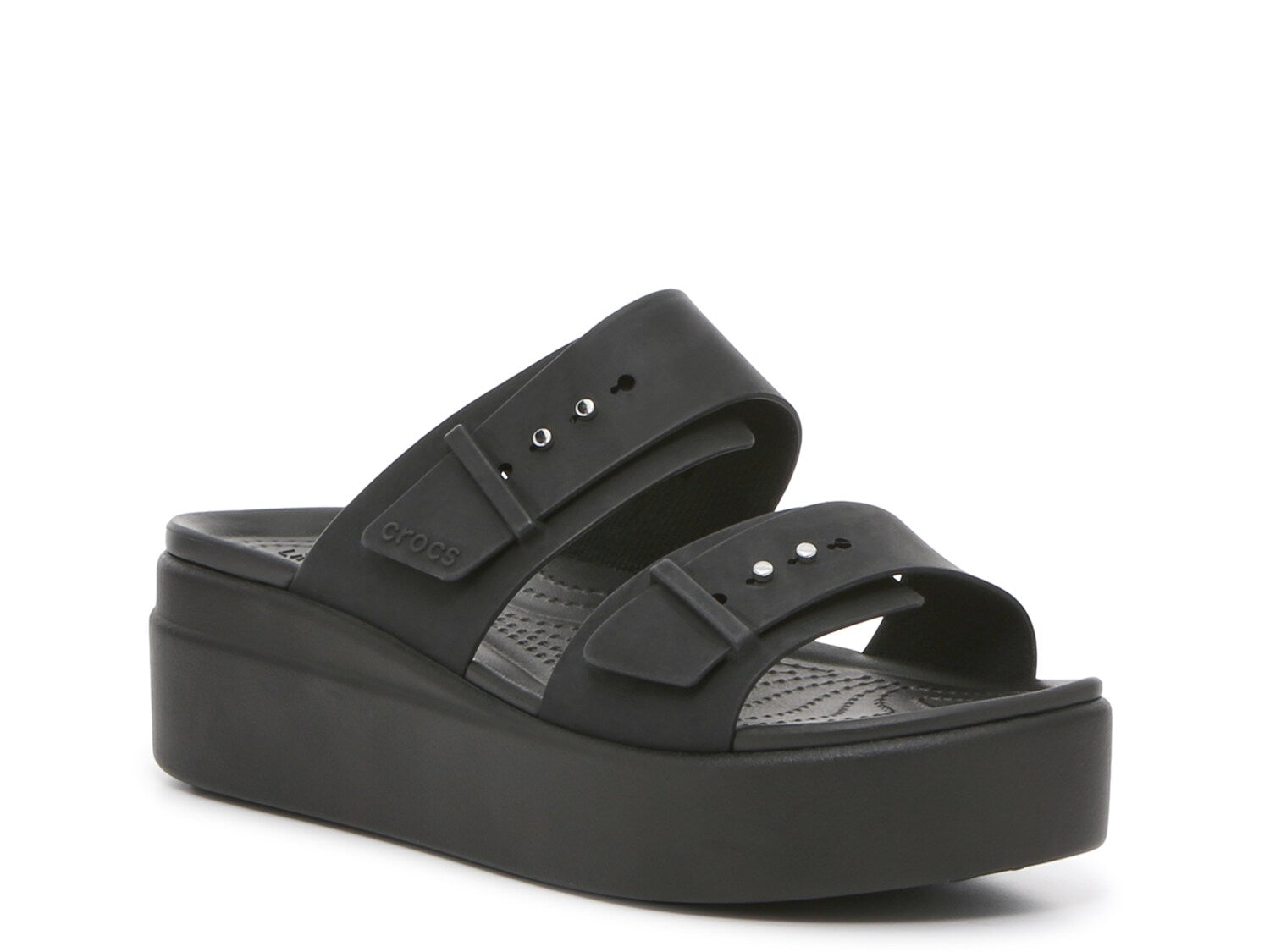 Crocs Brooklyn low wedge sandals, black