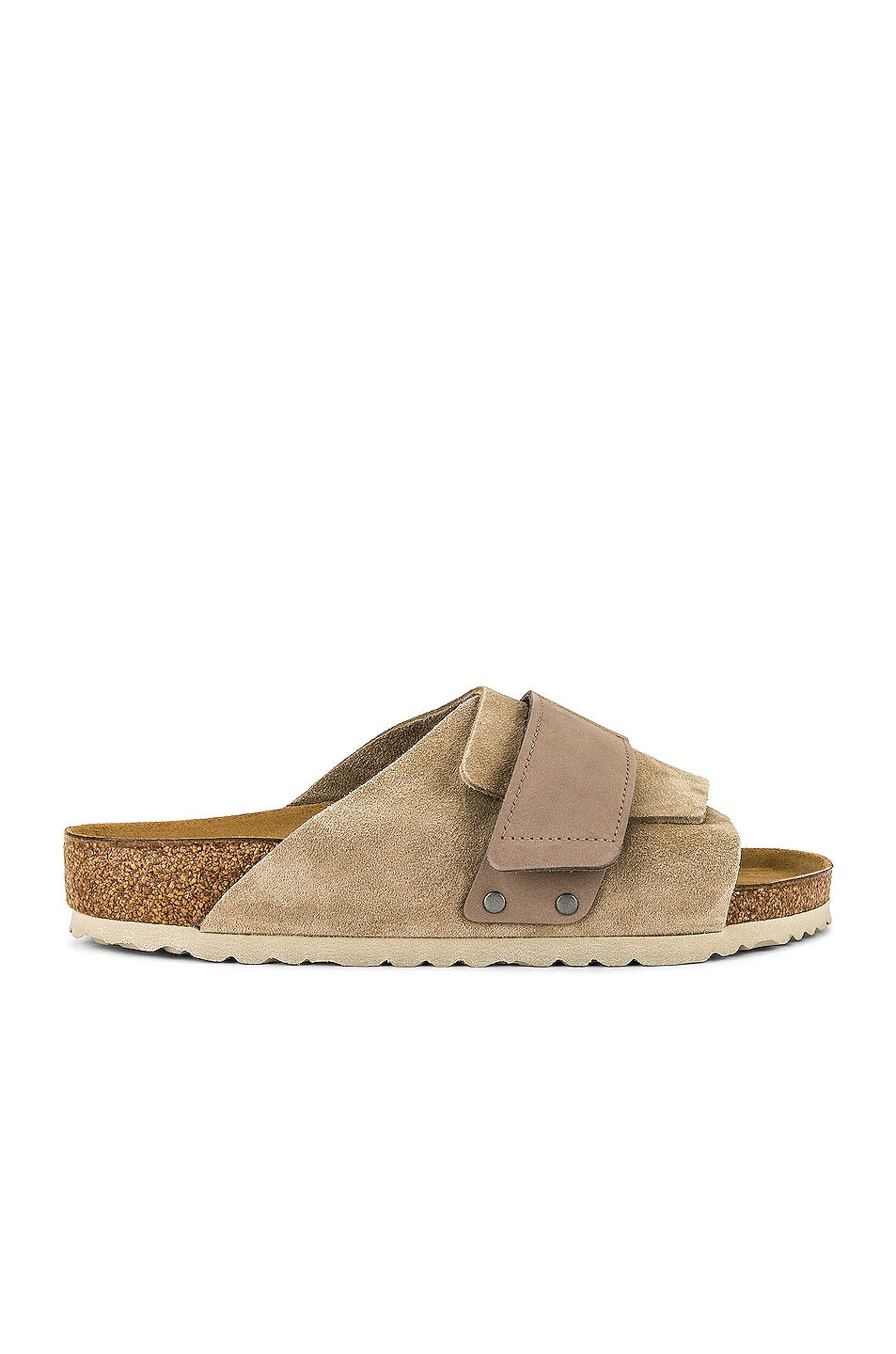 Birkenstock Kyoto Suede Slides in Gray Taupe