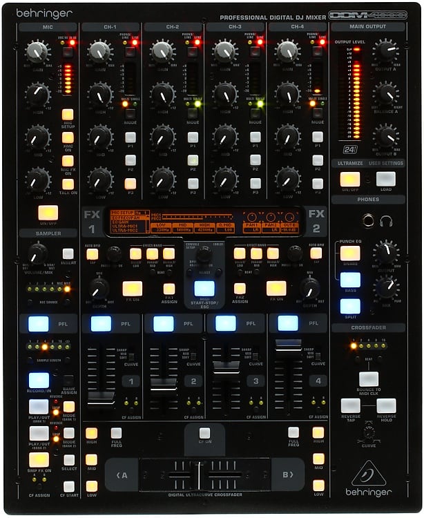 Behringer DDM4000 Professional 4-Channel Digital DJ Mixer with Sampler