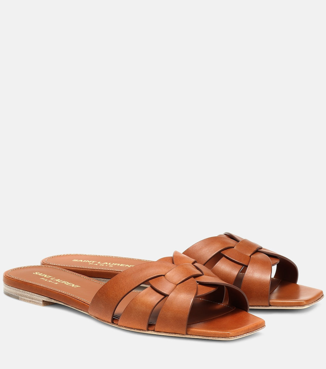 Tribute Nu Pieds 05 Saint Laurent leather slides, brown