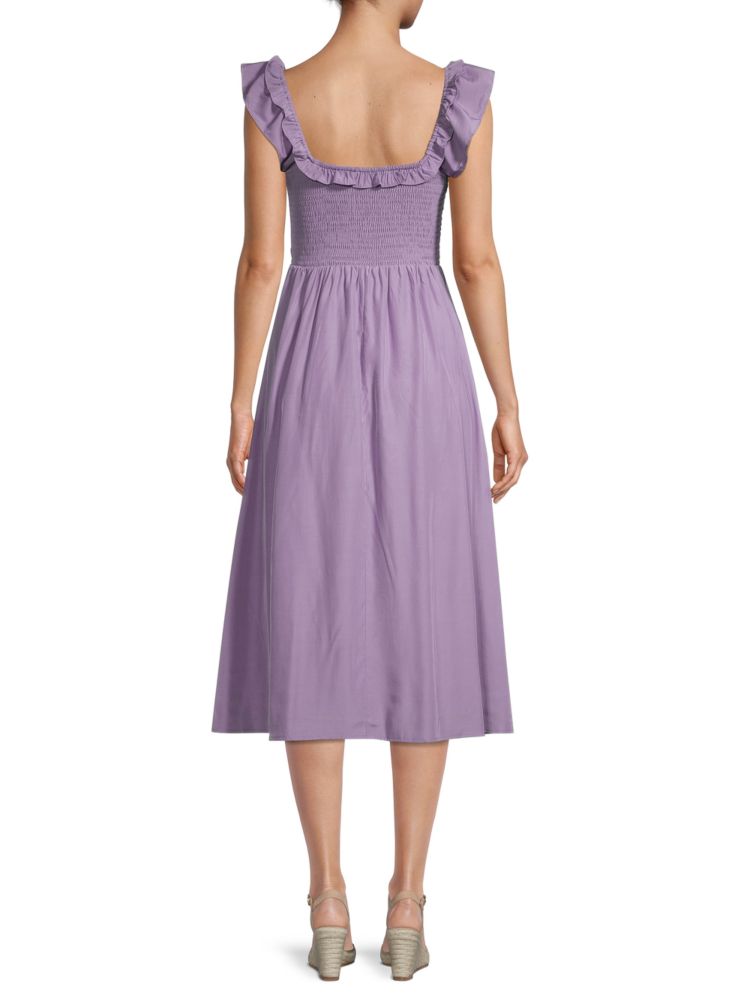 Plain dress with ruffles 70/21, lavender