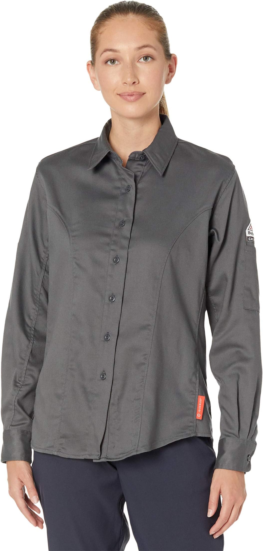 iQ Series Comfort Bulwark FR Woven Long Sleeve Shirt in Charcoal