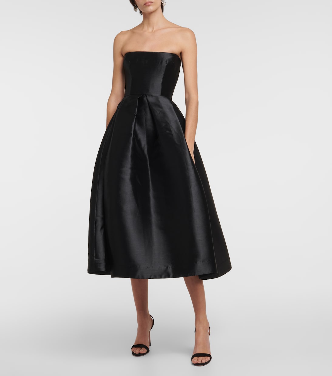 Alex Perry Strapless Failure Midi Dress, Black