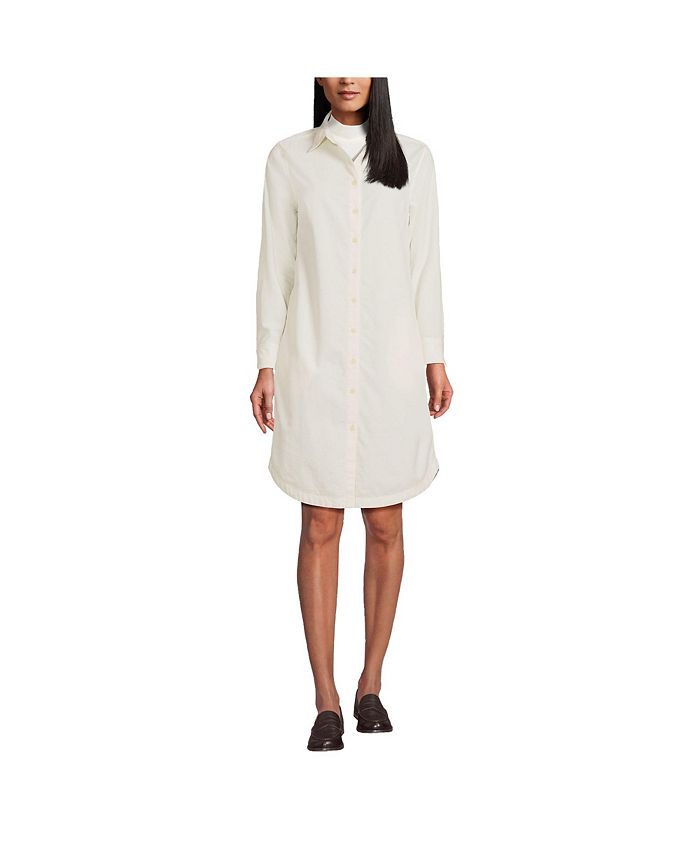 Pinwale Lands' End Women's Corduroy Button Front Dress ivory/cream