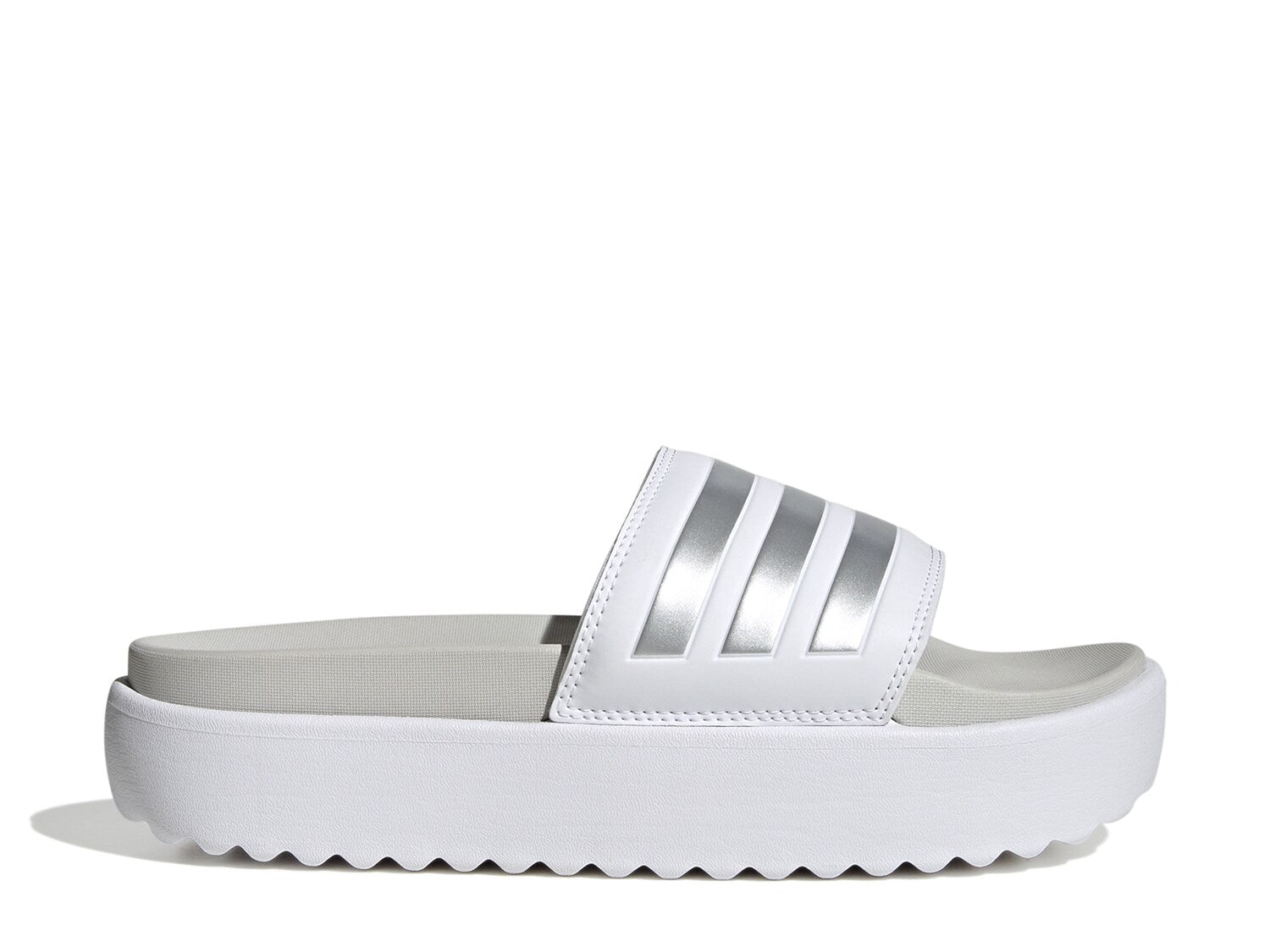 Women's Adidas Adilette platform sandals, white