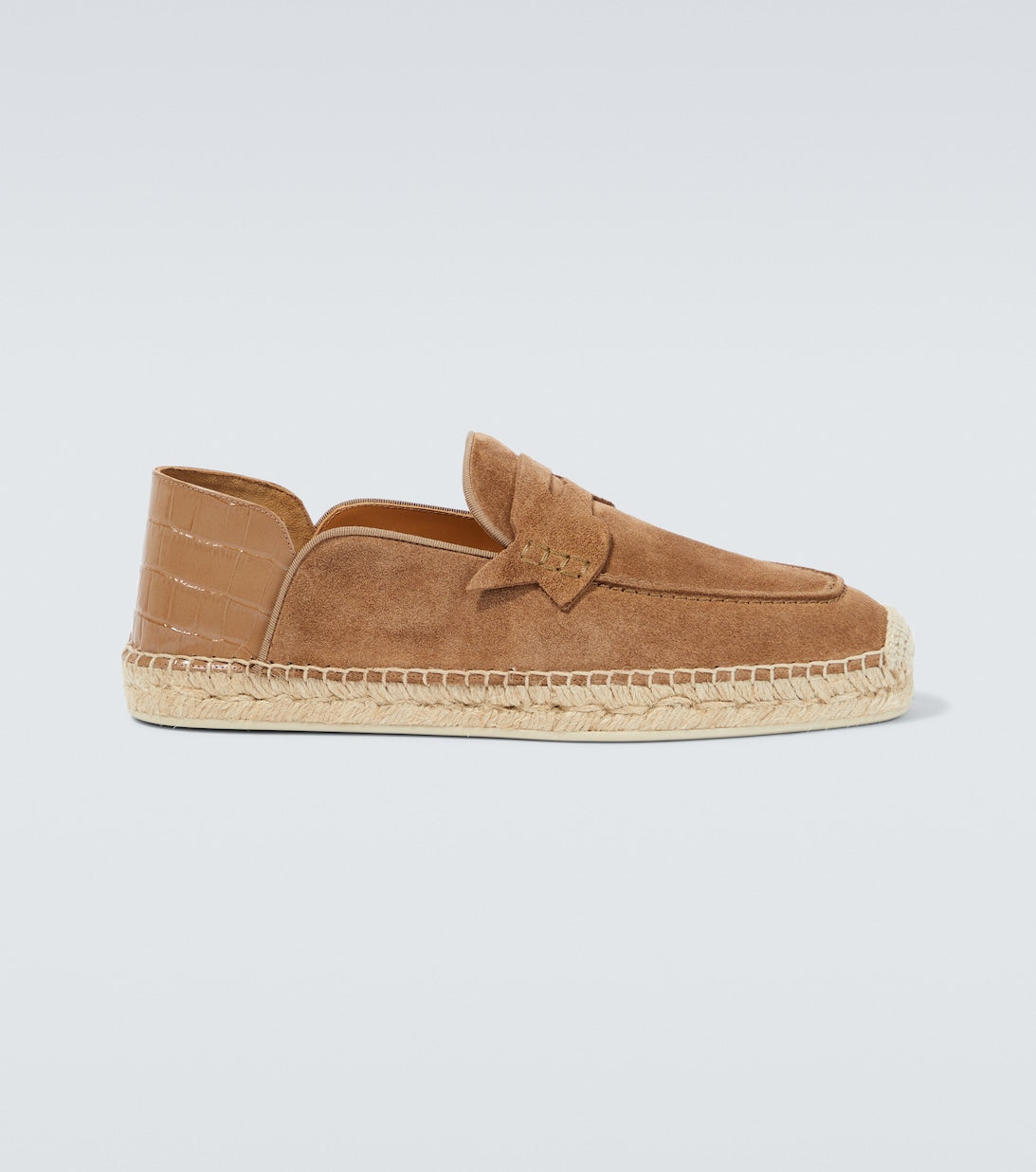 Paquepapa No Back Christian Louboutin Suede Espadrilles, Beige