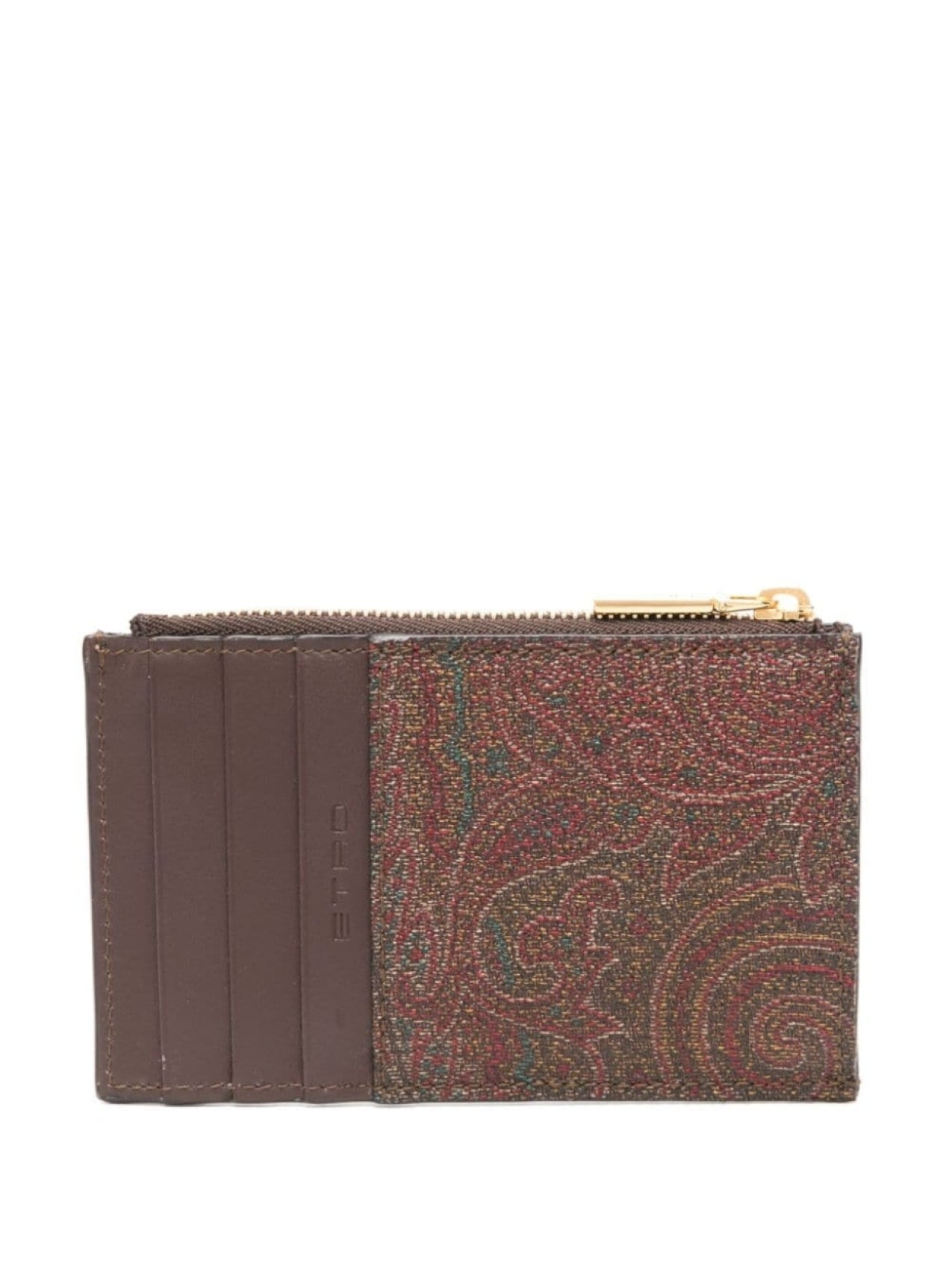 ETRO cardholder with paisley print, brown