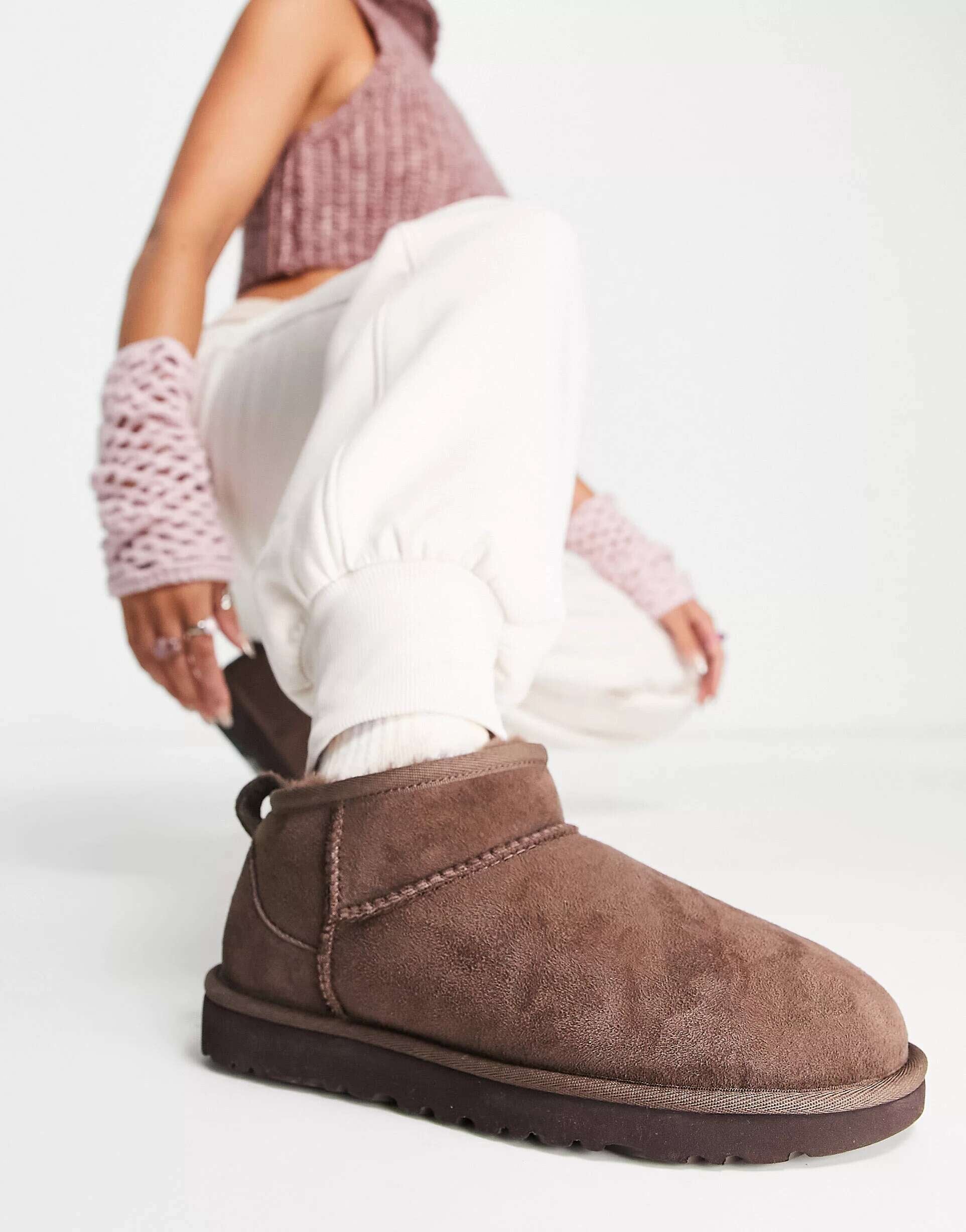 UGG Classic Ultra Mini boots in chocolate color