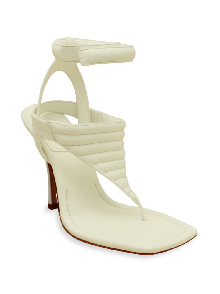 Gia Borghini strappy leather sandals, ivory