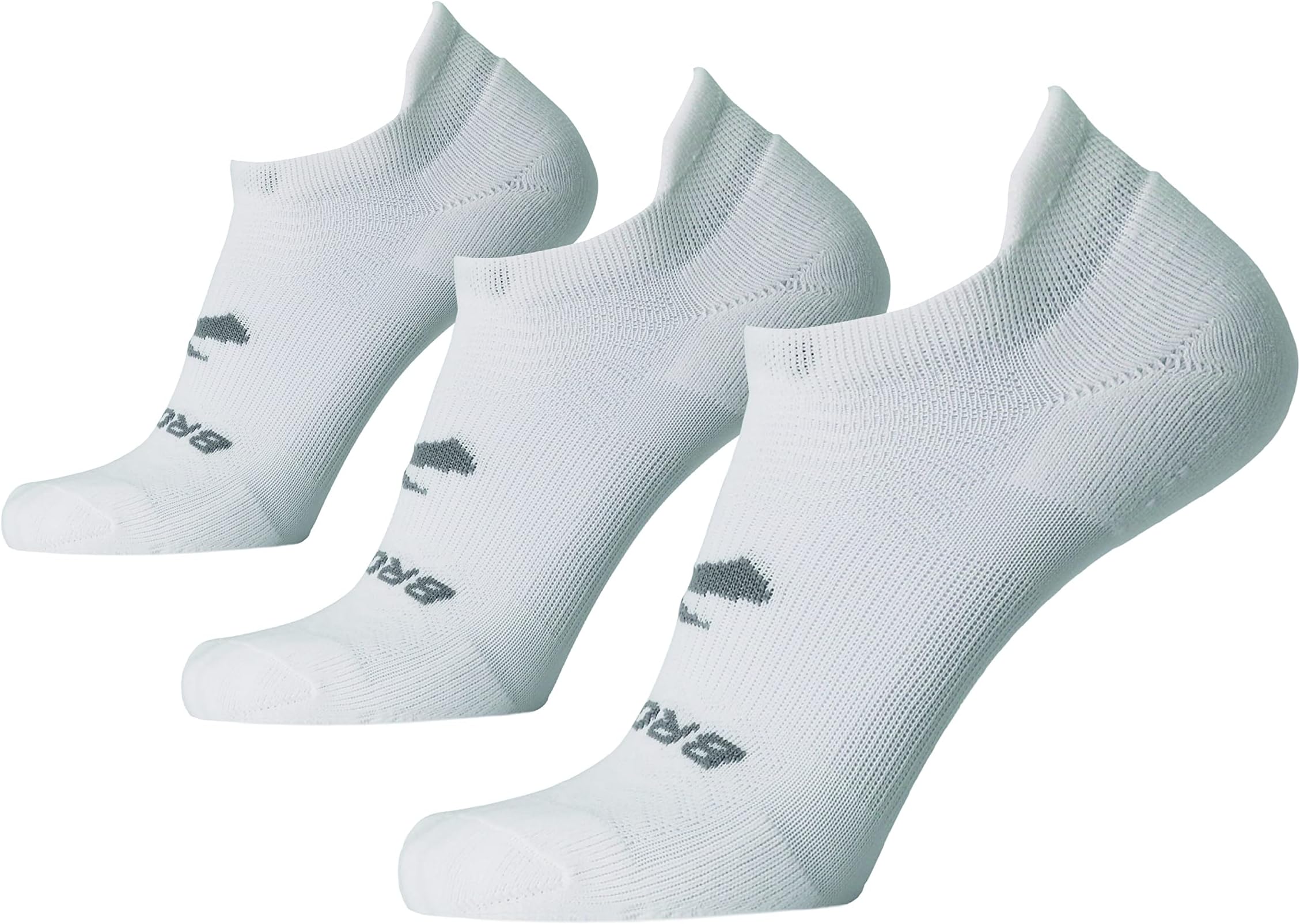 Run-In No Show socks, 3 pairs Brooks, white