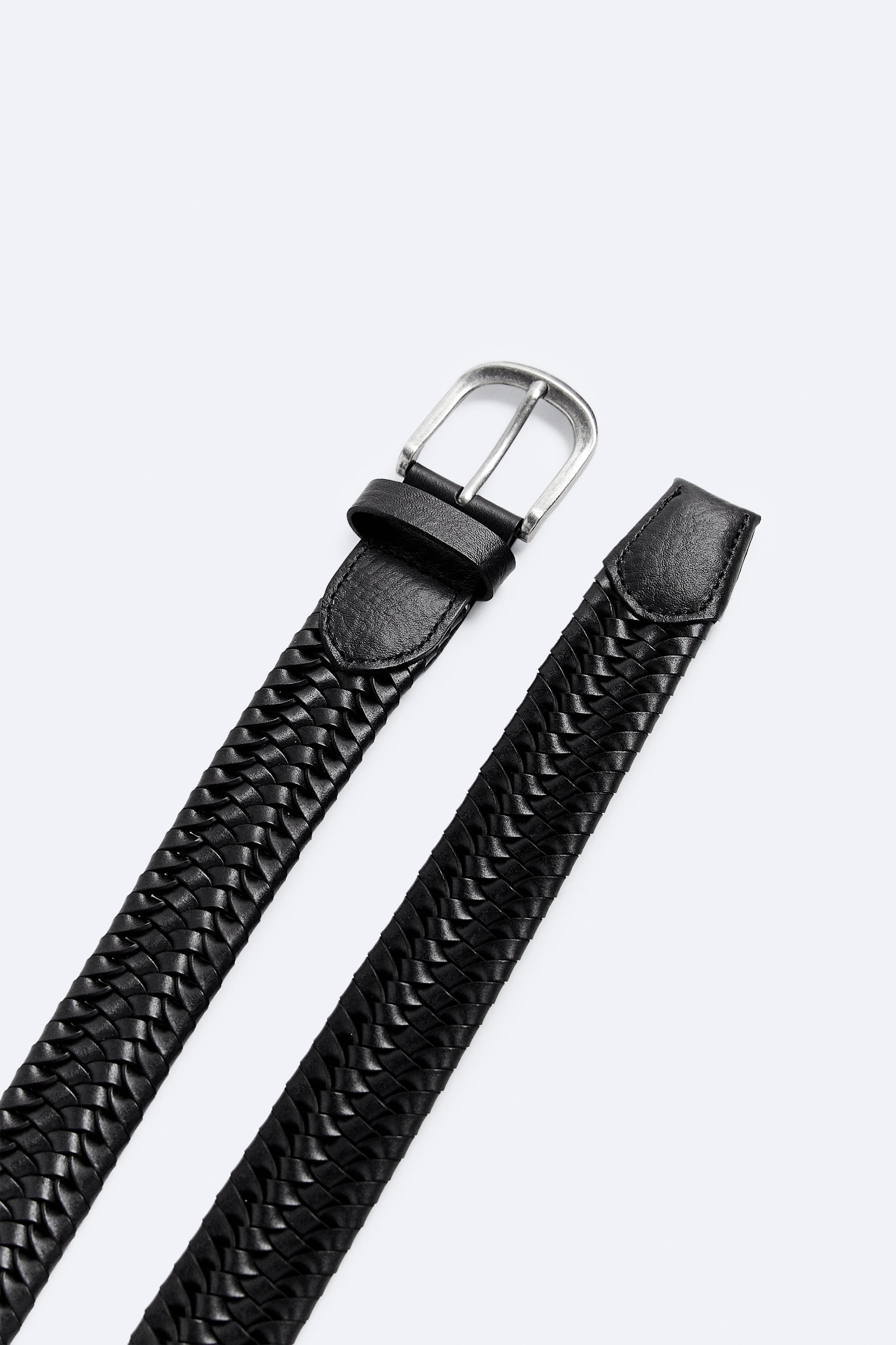 Zara Braided Elastic Belt, Black