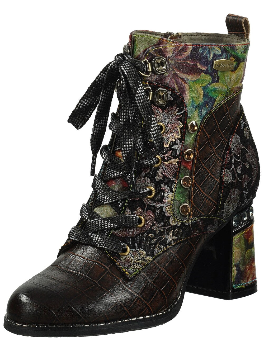 Laura Vita Lace-Up Ankle Boots, Mixed Colors