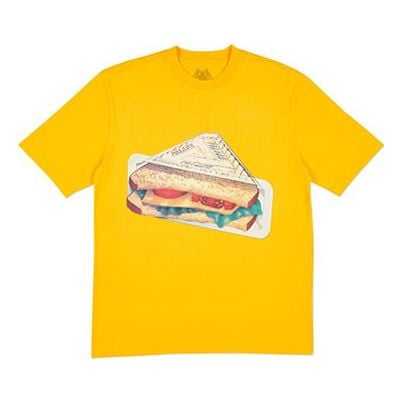 T-Shirt PALACE Plow Mans T-Shirt Citrus Triangle Pattern Short Sleeve Unisex Yellow