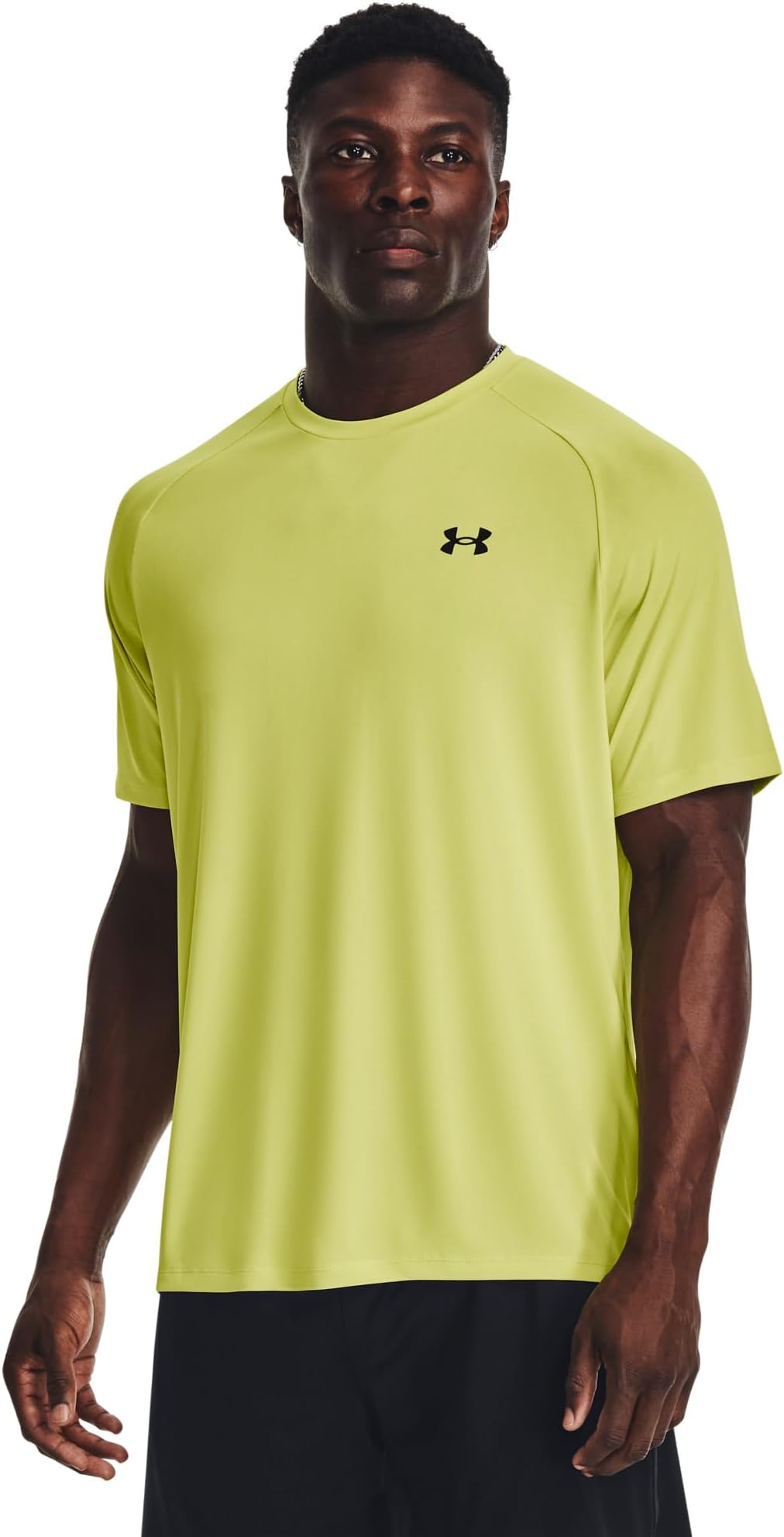 UA Tech Under Armor Short Sleeve T-Shirt in Lime Yellow/Black