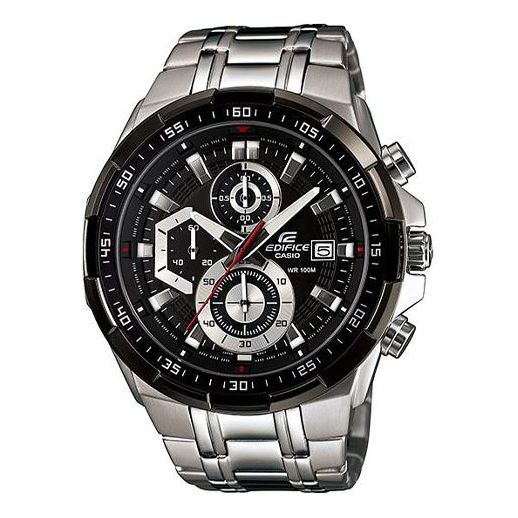 CASIO EDIFICE Watch Waterproof Stainless Steel Strap Mens Black Analog, black