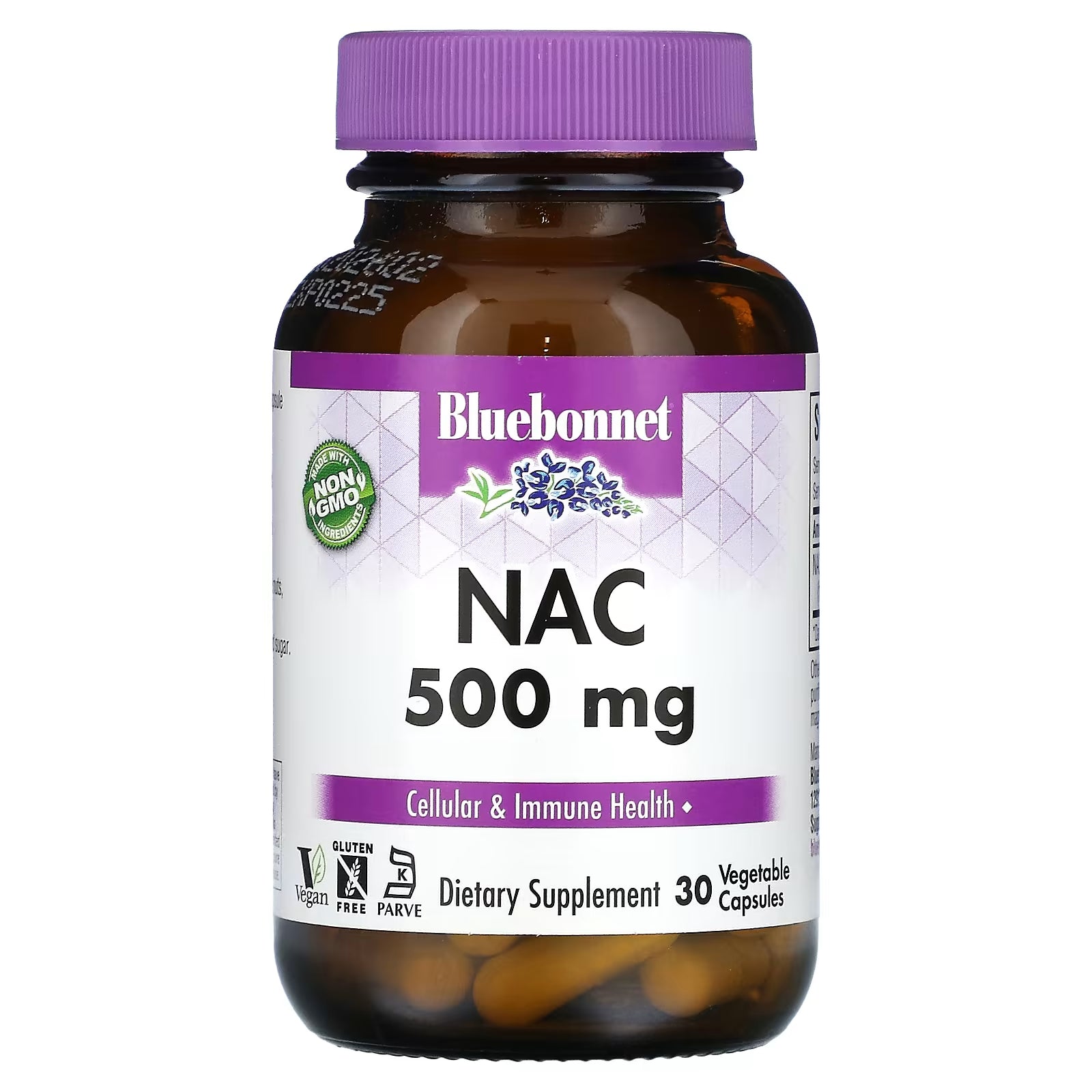 Bluebonnet Nutrition NAC، 500 مجم، 30 كبسولة نباتية