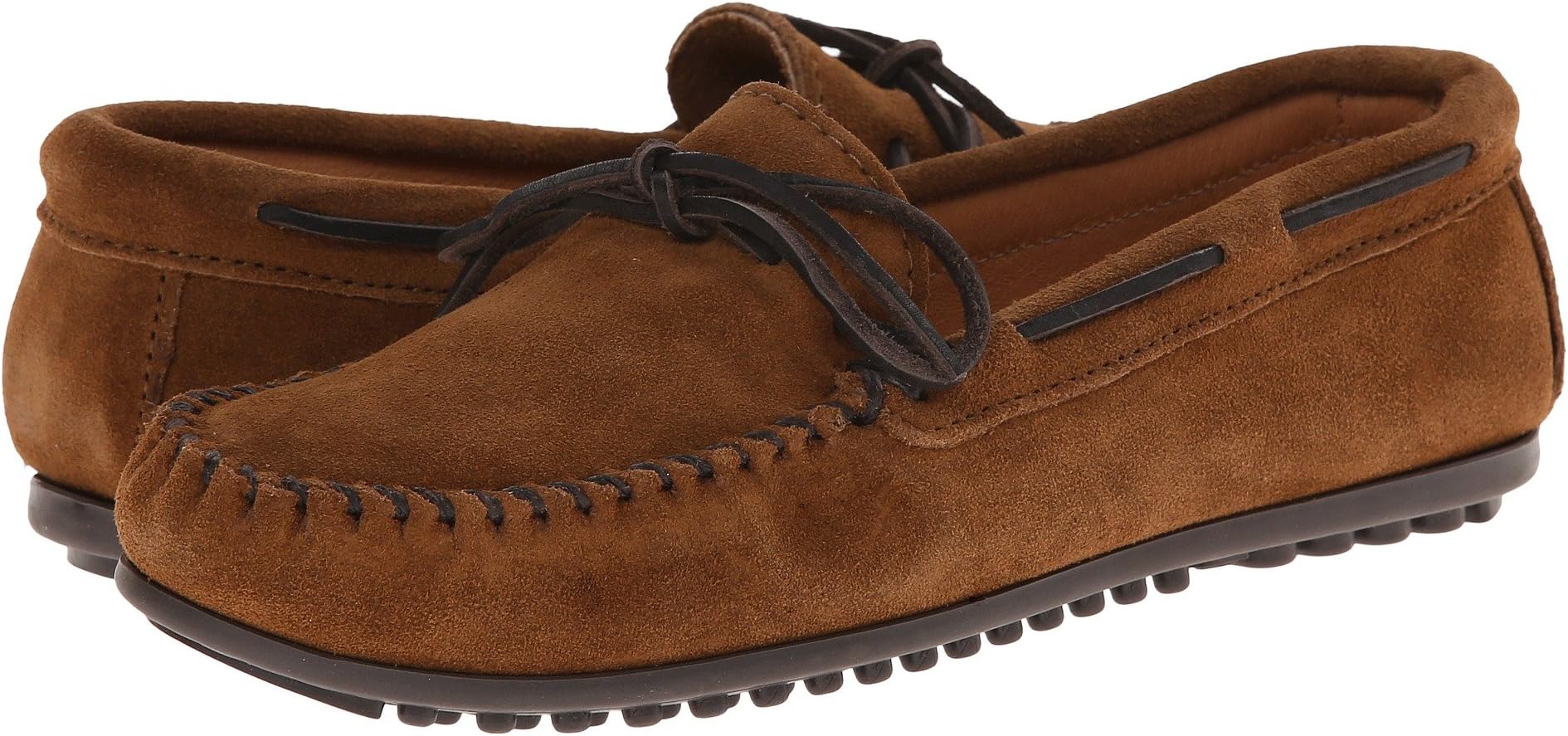 Classic Moc Minnetonka Loafers in Dusty Brown Suede