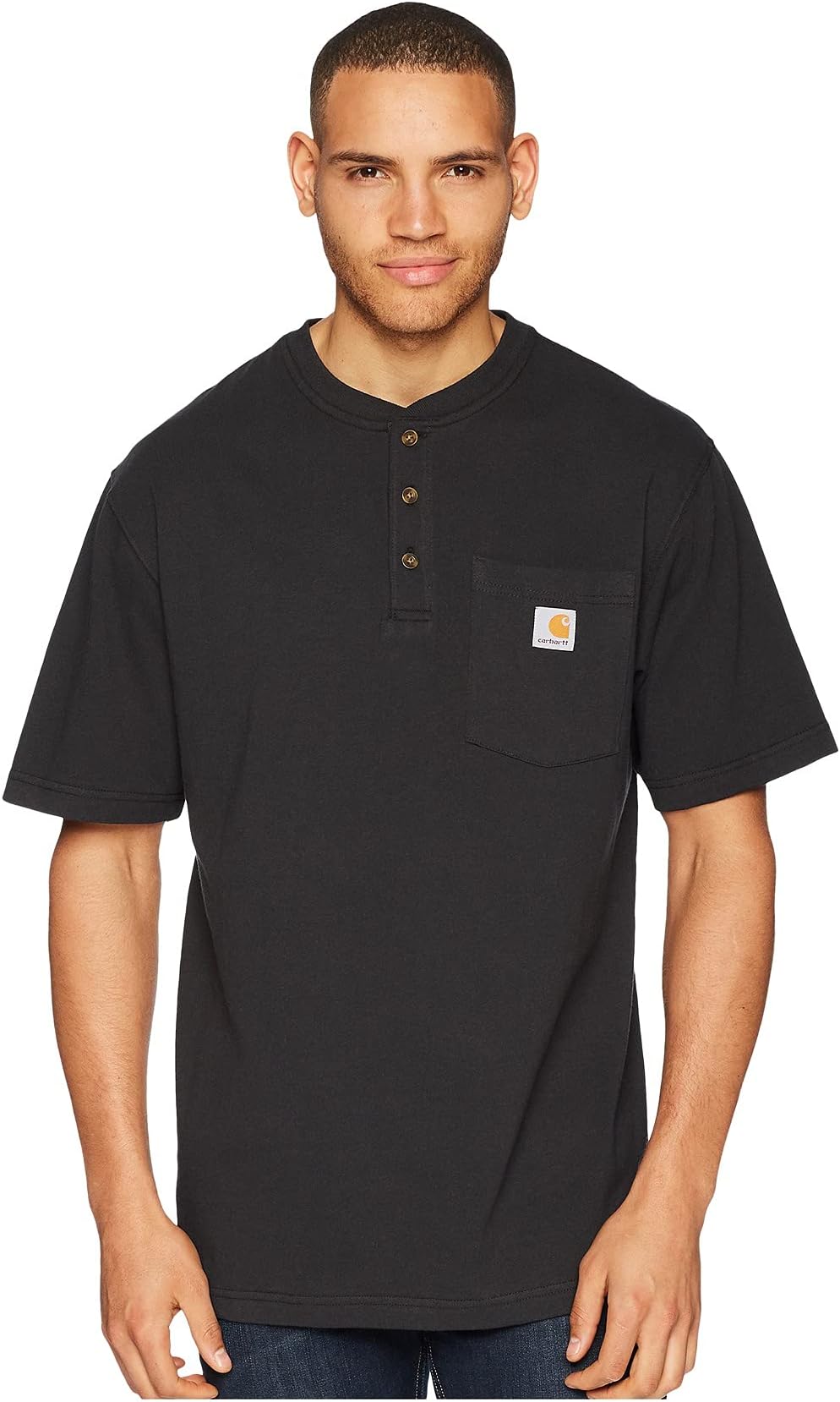 ملابس العمل ذات الجيب (S/S Henley) Carhartt، باللون الأسود