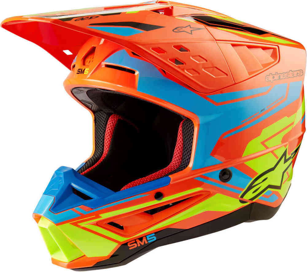 S-M5 Action 2 2024 Alpinestars Motocross Helmet Orange/Yellow