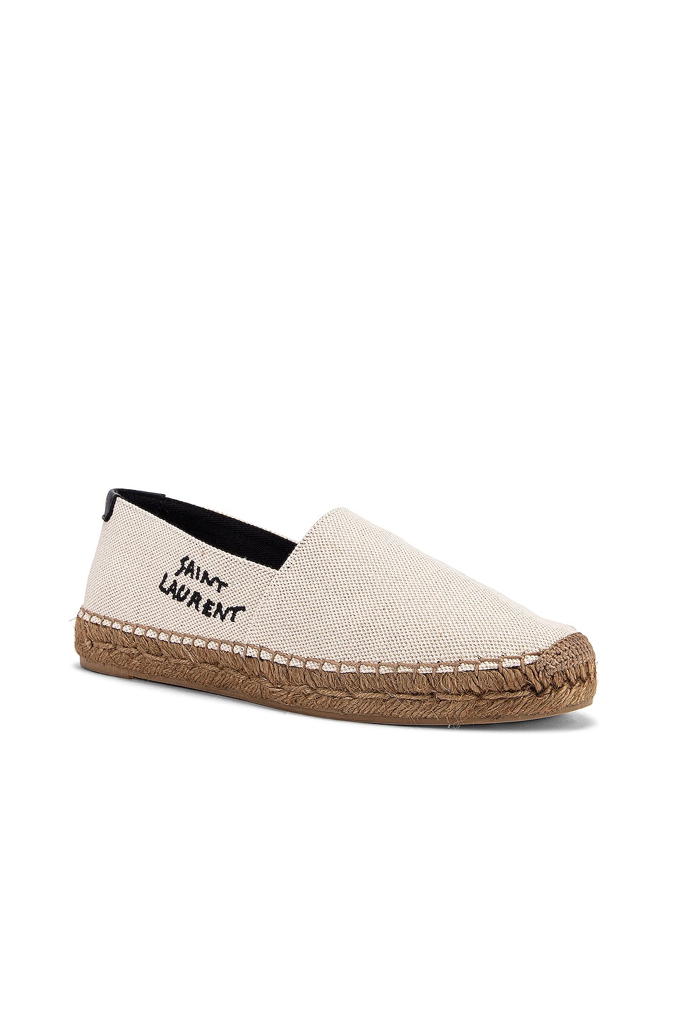 Saint Laurent Signature Espadrilles in White & Black