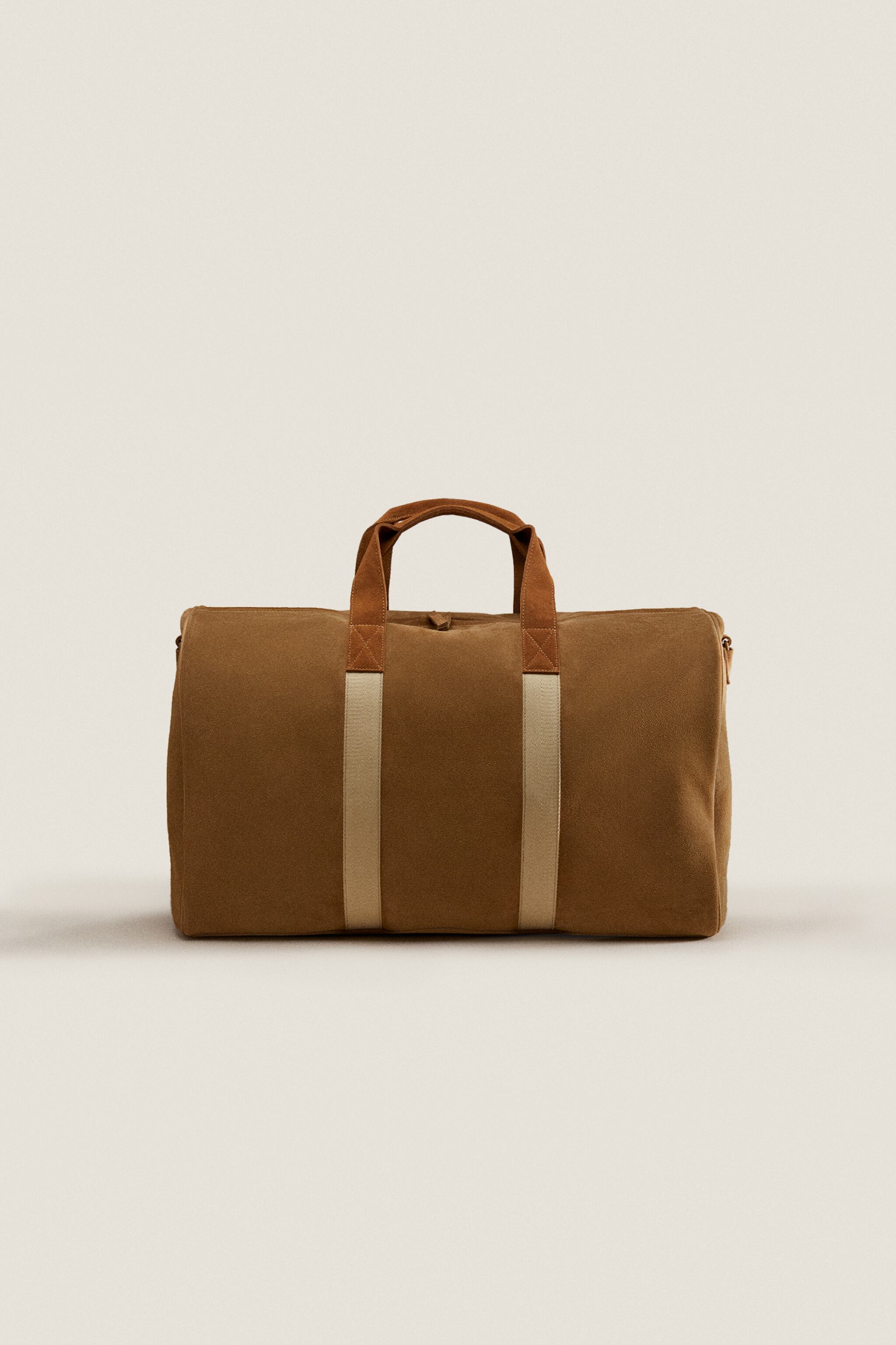 Zara leather travel bag, brown