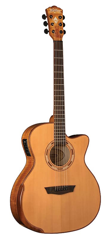 Washburn Acoustic Guitar - Spalted Maple Comfort Deluxe 66 Auditorium Cutaway Acoustic Electric! G66SCE