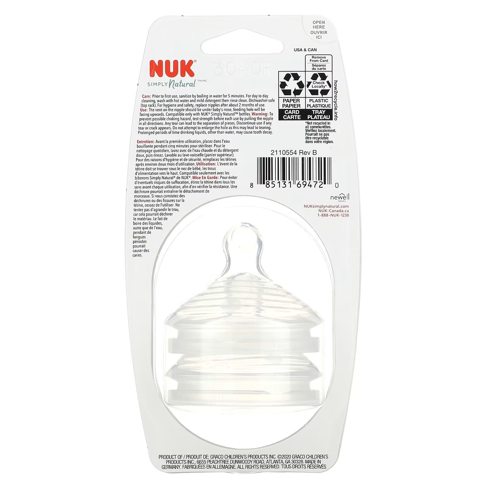 NUK Simply Natural nipples from 6 months