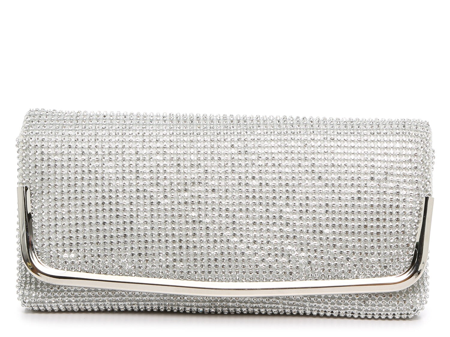 Kelly & Katie Rhinestone Clutch, Metallic Silver