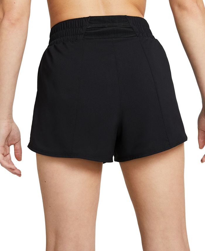 Nike Women's One Dri-FIT High Waist Short Lined 3" Shorts color Black