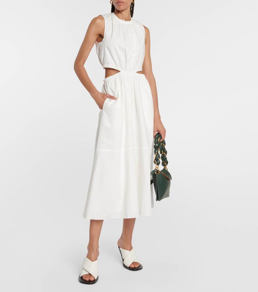 PROENZA SCHOULER cotton midi dress with cutouts, white