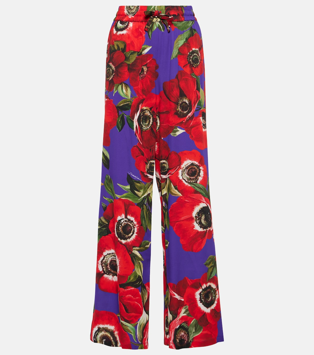 Anemone charmeuse wide-leg trousers Dolce&Gabbana, multicolor