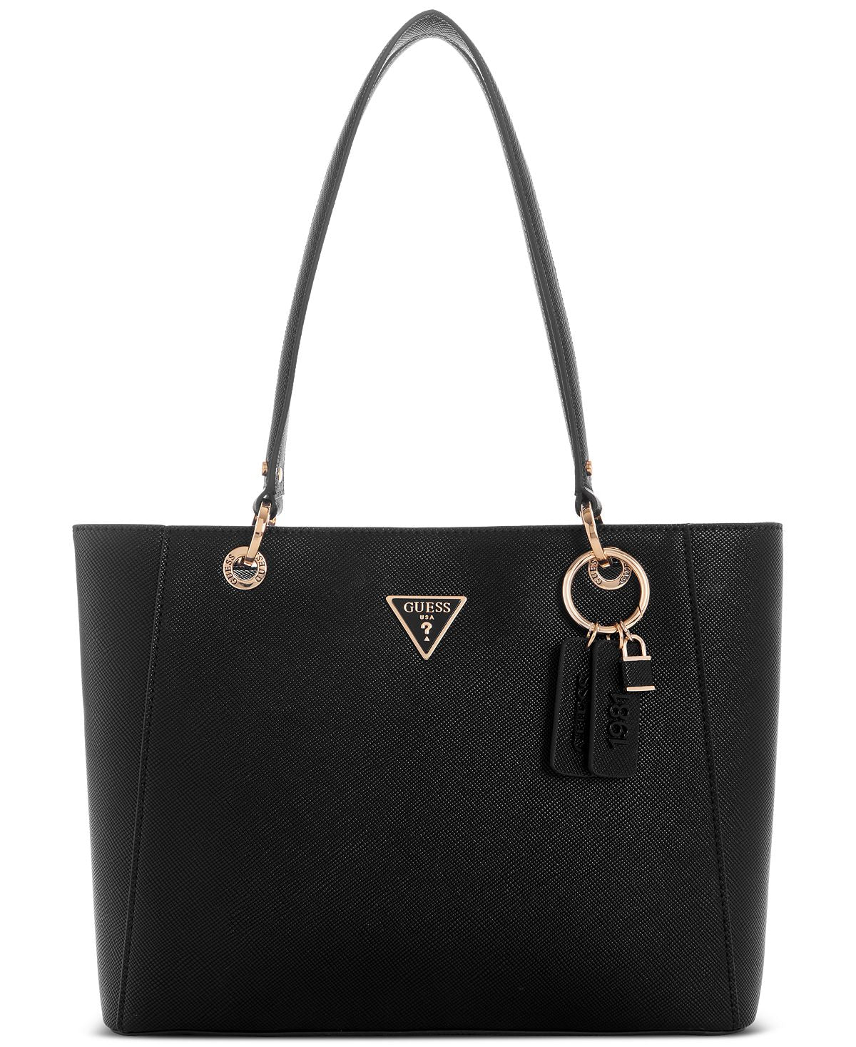 GUESS Medium Noelle Double Compartment Top Zip Tote, Black