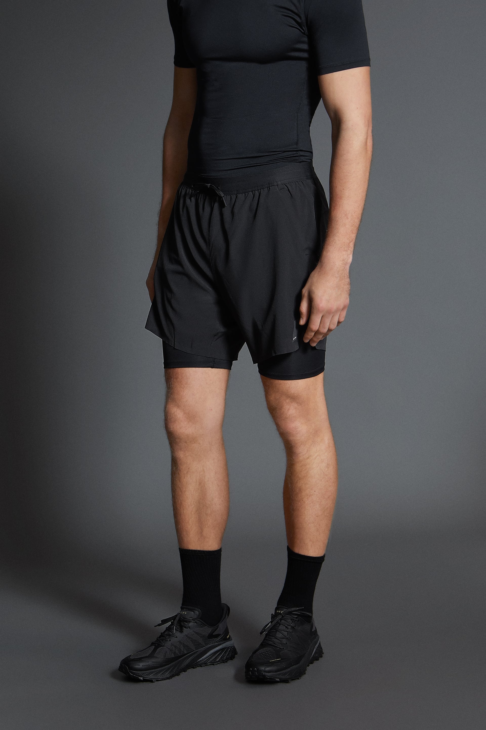 Zara 2-in-1 Workout Shorts, Black