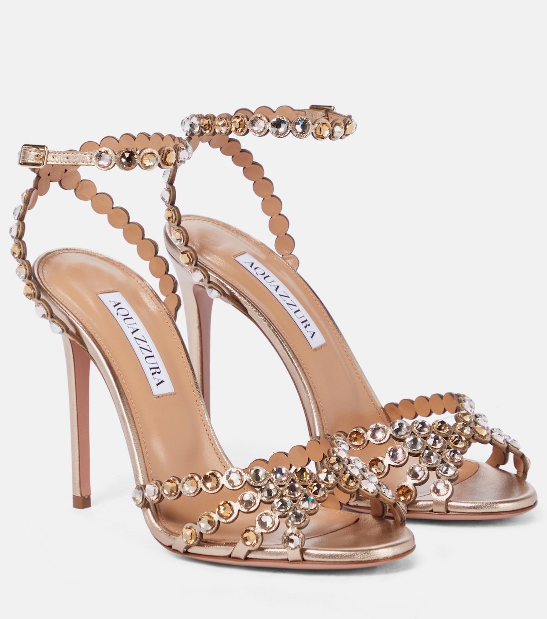 Tequila 105 Aquazzura decorated leather sandals, gold