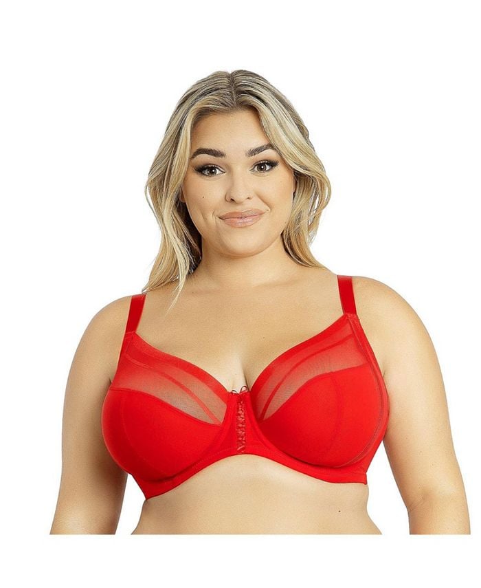 PARFAIT Women's Unlined Plunge Shea Bra, Red