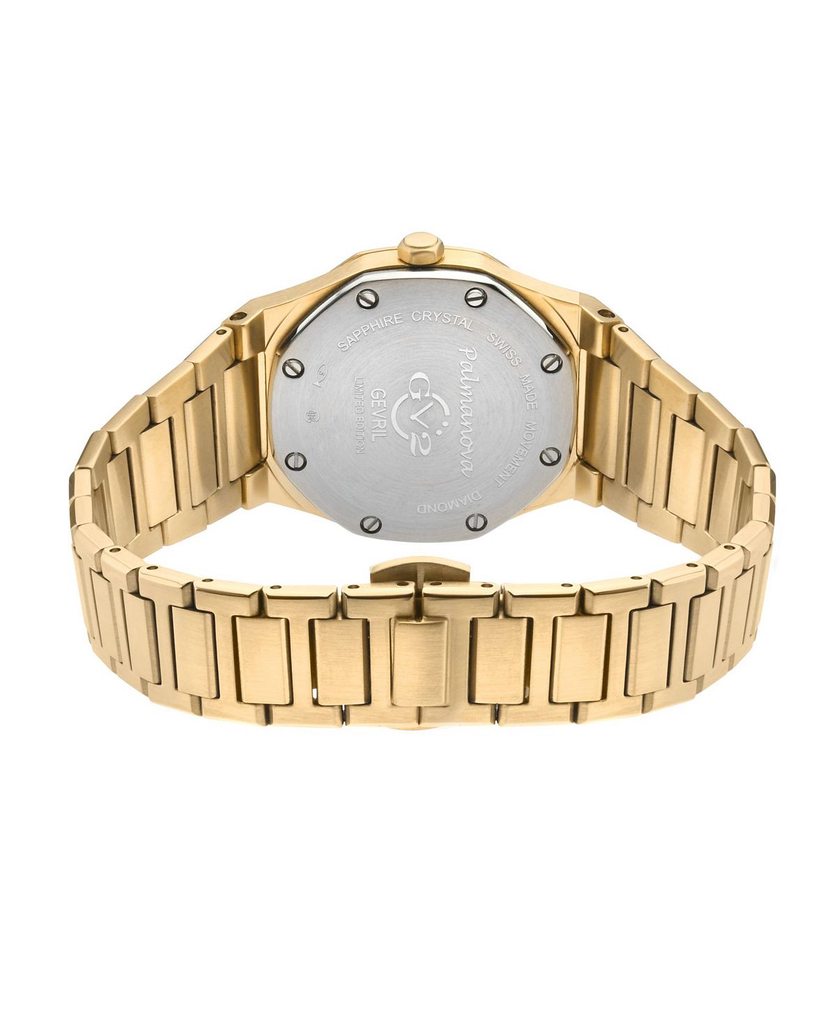 GV2 Palmanova Women's Watch with Swiss Quartz Ion Plated Gold Tone Bracelet , 33 mm Gevril, gold