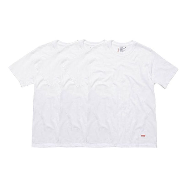 تي شيرت Supreme Hanes Tagless Tees (عبوة من 3 قطع) أبيض T 3، أبيض