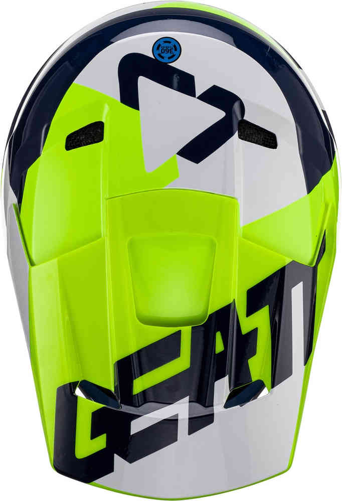 2.5 Leatt Tri-Color Motocross Helmet, Green/Blue