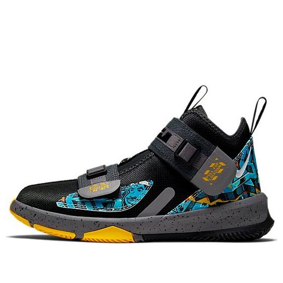 حذاء رياضي (GS) Nike LeBron Soldier 13 'Black Blue'، أسود